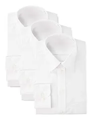 首回り 45cm 裄丈 82cm_レギュラー衿 [アトリエサンロクゴ] 白ワイシャツ 長袖 3枚セット 形態安定 ビジネス 冠婚葬祭 メンズ レギュラー衿 首回り 45cm 裄丈 82cm