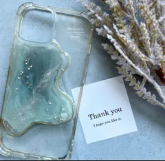 iPhoneケース✳︎ニュアンス夏砂浜韓国ハンドメイドクリアケーススマホケース