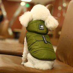 犬の服　ダウン(グリーン)
