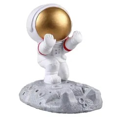 RYOHIN Lab.(良品ラボ) スマホ スタンド 卓上 宇宙飛行士 インテリア 置き物 おしゃれ かわいい 携帯 メモ iPad iPhone Android 1個 (ゴールド, 支え) [ゴールド] [支え]