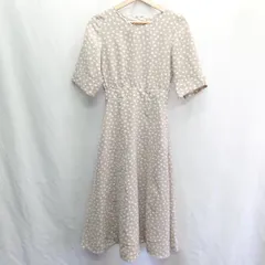 ◇ ROPE PICNIC ロペピクニック ドット柄 半袖 ロング丈 ワンピース サイズ36 ベージュ ホワイト レディース E  【1406180096151】