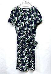 DIANE von FURSTENBERG｜ダイアンフォンファステンバーグ  総柄 半袖シルクワンピース