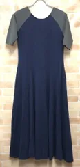 【中古】 Aresense×mai mabuchi アーセンス フレアカットワンピース ネイビー×グレー FREE 111417095のサムネイル