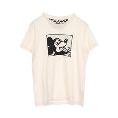 コーチ COACH カットソー COACH × Dinney MICKEY MOUSE × Keith Haring CB824 ホワイト コットン Tシャツ レディース Used A