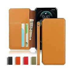 6.7 インチ レザー iPhone12 pro maxケース 手帳型 iPhone12 pro (平紋-カーキ 02-iPhone )