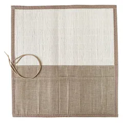 [SENYON]竹製 ポケット付き 筆巻 水彩 書道 持ち運び (四方) [四方]