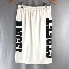 ジュエティ jouetie スカート 英字 刺繍 スリット ウエストゴム 裏地付き 白 Mサイズ 946716