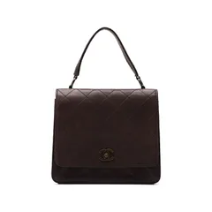 CHANEL シャネル マトラッセ ターンロック ハンドバッグ ラムスキン ブラウン（ヴィンテージ金具） ハンドバッグ レディースバッグ ハイブランド【中古】【送料無料】