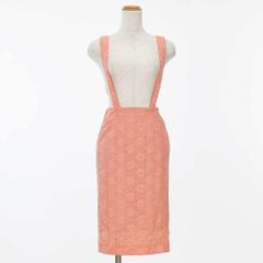 ★SALE 54％OFF★ミーア MIIA  サスペンダー タイトスカート ひざ丈 刺繍 レース F ピンク ■プチプラでかわいい♪■