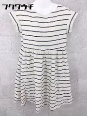 ◇ anatelier アナトリエ ボーダー フレンチスリーブ 膝丈 ワンピース サイズ36 ベージュ ブラック レディース 【中古】 【1002800488193】