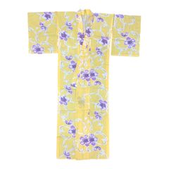 【🌟大特価🌟定価26,000円】ME-A-337 桜　さくら　レディース　女子　浴衣　お祭り　花火　花火大会　夏　盆踊り　デート　イベント　普段着　綿100%  リメイク　黄色　　レモンイエロー　花　昭和レトロ　和モダン