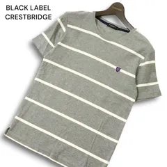 BLACK LABEL CRESTBRIDGE ブラックレーベル クレストブリッジ 春夏★ 半袖 ボーダー カットソー Tシャツ Sz.2 メンズ 灰