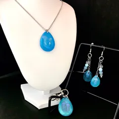 【福祉施設制作】山桜うさぎ作　アクセサリー　「クラゲのおまとめアクセサリー（レジン）」NO.3413　P