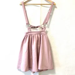 キュート◎かわいい◎2way◎【Ank Rouge】アンクルージュ サスペンダー付き ミニスカート サロペット ジャンスカ ジャンパースカート サスペンダー着脱可能 ガーリー 姫 フェミニン ゆめかわ ピンク レディース 女性 サイズM ／M11008UU