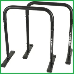 高さ3段階 プッシュアップバー ディップスバー 耐荷重120kg 分割可能 ディップスタンド 筋トレ器具 2WAY DS800 [リーディングエッジ] ブラックのサムネイル