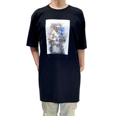 オリジナル ビッグ Tシャツ オレクサンドル ウシク ウクライナ ボクサー ボクシング 世界ヘビー級チャンピオン パステルアート 黒 ブラック 2XL(3L) 3XL(4L) 4XL(5L) 5XL(6L) オーバー サイズ メンズ レディース ユニセックス