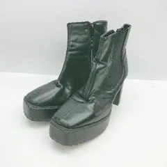 ■ Θ AZUL BY MOUSSY アズールバイマウジー 太ヒール ミドル丈 ヒールブーツ サイズM ブラック レディース E  【1410290018675】