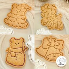 【4種類】冬のサンタしろくまさん クッキー型