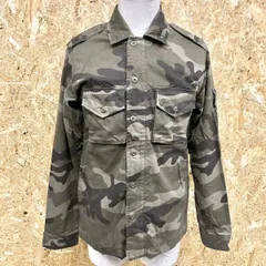 古着 ギャップ GAP ミリタリーシャツジャケット 裏地付き 迷彩柄 ボタン×ジップ留め 長袖 綿100% XS SS グリーン系×ブラウン系など メンズ