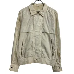 ブルゾンジャケット S アイボリー スナップボタン ワンポイント ロゴ シンプル アウター 薄手 古着卸 アメリカ仕入 a703-5779