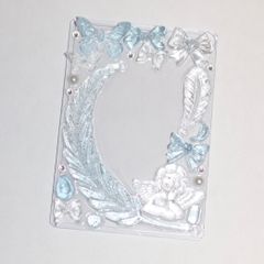 トレカデコ レジン 硬質ケース ぱしゃこれ 羽根 水色