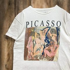 BJJG アート Tシャツ ビンテージ 古着 白 ピカソ ゲルニカ PICASSO セクシー 芸術 絵画 S(日本サイズでM相当）サイズ 2503  3980 p10