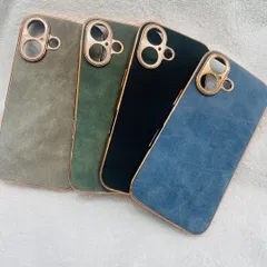 スマホケースiPhone16（シープスキン/ブラック/グレー/グリーン/ブルー）ハードケースケースレザー