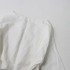 ズーズーダウ jujudhau リネン ワイドネック プルオーバー ワンピース /ホワイト トップス ポケット リボン 長袖【2400013645577】