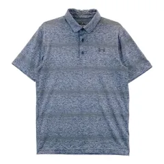 サイズ：SM UNDER ARMOUR アンダーアーマー  半袖ポロシャツ ボーダー柄 ネイビー系 [240101403357]# ゴルフウェア メンズ ストスト