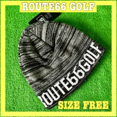 【新品】ROUTE66 GOLF ユニセックス ロゴ刺繍 裏フリース ニットキャップ ビーニー F