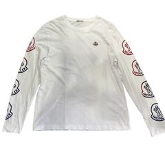 モンクレール 袖ロゴ プリント 長袖Tシャツ L ホワイト 5S553 - メルカリ