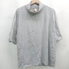 ◇ ⊂ nano universe ナノ ユニバース ハイネック 半袖 Tシャツ カットソー サイズL ライトグレー系 メンズ E  【1506110005465】