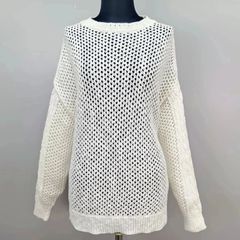 【タグ付き未使用】フレームワーク FRAMeWORK コットン リネン スラブメッシュ プルオーバー 長袖 ホワイト
