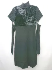 ◇ COMME CA DU MODE コムサデモード 切替　2WAY　半袖 膝丈 ニット　ワンピース サイズM ブラック レディース P  【1407100000678】