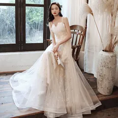 結婚式 パーティードレス ブライズメイド ドレス 花嫁 フォーマル ドレス 演奏会ロングドレス お誕生日 披露宴 卒業式 お呼ばれ 二次会 ワンピース ドレス 二次会hunsha08