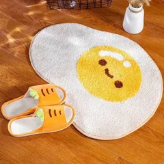 1枚 かわいい卵型カートゥーンモット 柔らかくて暖かいポリエステルブレンド 洗濯機で洗える ホームデコやギフトに最適xiaokb219