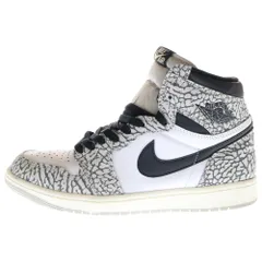 NIKE (ナイキ) AirJordan1 High OG White Cement/Safari ナイキ エアジョーダン1 ホワイトセメント/サファリ ハイカットスニーカー ブラック/ホワイト US9/27cm DZ5485-052
