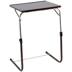 角度調節付き折りたたみテーブル(鏡面仕上げ)ブラウン【未使用】【リユース品】