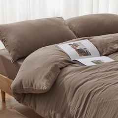 クモリ(Kumori) 掛け布団カバー シングル 洗いざらし 単品売り シワ加工 ピーチスキン しっとり 水洗い 柔らかい 肌に優しい 吸水速乾 丸洗いOK 洗える 無地 シンプル オールシーズン布団カバー 掛ふとんカバー 寝具カバー(150X210cm グレ