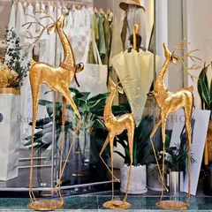金色鹿 動物 オブジェ 3点セット