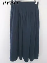 ◇ nano universe ナノ ユニバース ウエストゴム サイドジップ ロング ギャザー スカート サイズS ネイビー レディース  【1109210005290】