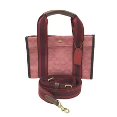 COACH コーチ C8635 スピン トート27 2way ショルダー トートバッグ シグネチャー ジャカード ピンク系  レディース [240101356746]