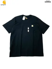 デッドストック 古着 Carhartt カーハート 無地 ワンポイント コットン100％ 半袖 Ｔシャツ 黒 (ttu2504132)