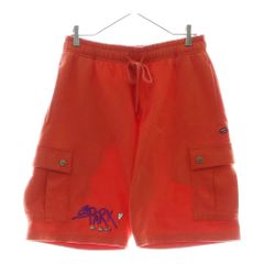 CHROME HEARTS (クロムハーツ) ×MATTY BOY SHORTS マッティボーイ ロゴプリント スウェットショーツ カーゴハーフパンツ レッド