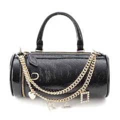 ロジェヴィヴィエ MINI CHARM VIVIER BOWLING BAG レザー ハート ビジュー ロゴ 2way チェーンショルダー ハンドバッグ ミニボストン ブラック ゴールド金具【中古】のサムネイル