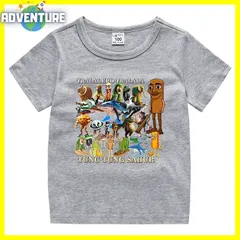 Tung Tung Tung Sahur トゥントゥントゥン サフール Itarian Brainrot イタリアンブレインロット半袖Tシャツ トップス 夏パジャマ 110 120 130 140 150 子供服キッズ服 tstc030 FR