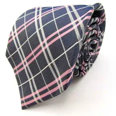 アレクサンダージュリアン ブランド ネクタイ チェック柄 格子柄 シルク PO  メンズ ネイビー Alexander Julian 【中古】