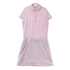 サイズ：L CALLAWAY キャロウェイ 2023年モデル 半袖ワンピース パイル地 ロゴ 総柄 ピンク系 [240101414051] ゴルフウェア レディース ストスト