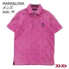 美品】マークアンドロナ MARK & LONA ポロシャツ ピンク シルバー