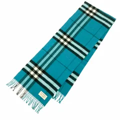 Burberry Brit バーバリーブリット  マフラー   ターコイズブルー カシミヤ100％ レディース ノバチェック　240001135752